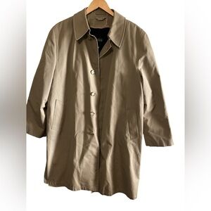 Austin Manor Mens Heavy Trench Coat 44L Tortoise Button/Belted, Faux Fur Lined